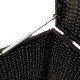 Fekete polyrattan kerti tárolóláda kerekekkel 190 l