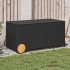 Fekete polyrattan kerti tárolóláda kerekekkel 190 l