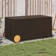 Barna polyrattan kerti tárolóláda kerekekkel 190 l