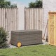 Szürke polyrattan kerti tárolóláda kerekekkel 190 l