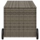 Szürke polyrattan kerti tárolóláda kerekekkel 190 l