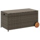 Szürke polyrattan kerti tárolóláda kerekekkel 190 l