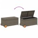 Szürke polyrattan kerti tárolóláda kerekekkel 190 l