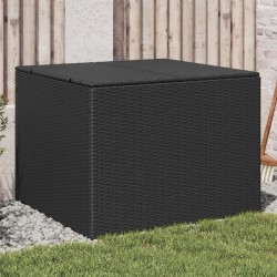Fekete polyrattan kerti tárolóláda 291 l