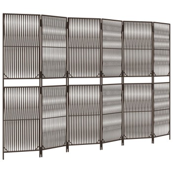 Barna 6-paneles polyrattan térelválasztó