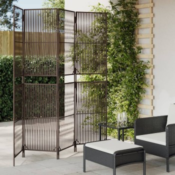 Barna 4 paneles polyrattan térelválasztó