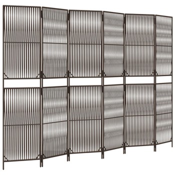 Barna 6-paneles polyrattan térelválasztó
