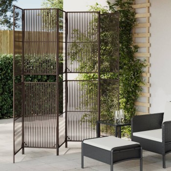 Barna 6-paneles polyrattan térelválasztó
