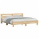 Sonoma tölgy színű szerelt fa ágykeret fejtámlával 160x200 cm
