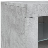 2 db betonszürke szerelt fa kisszekrény led-del