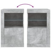 2 db betonszürke szerelt fa kisszekrény led-del