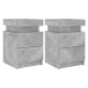 2 db betonszürke éjjeliszekrény led-világítással 35x39x55 cm