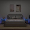2 db betonszürke éjjeliszekrény led-világítással 35x39x55 cm