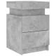 2 db betonszürke éjjeliszekrény led-világítással 35x39x55 cm