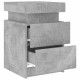 2 db betonszürke éjjeliszekrény led-világítással 35x39x55 cm
