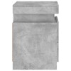 2 db betonszürke éjjeliszekrény led-világítással 35x39x55 cm