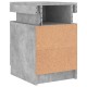 2 db betonszürke éjjeliszekrény led-világítással 35x39x55 cm