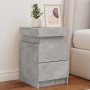 2 db betonszürke éjjeliszekrény led-világítással 35x39x55 cm