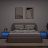 2 db betonszürke éjjeliszekrény led-fényekkel 50x40x45 cm