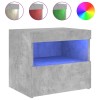 2 db betonszürke éjjeliszekrény led-fényekkel 50x40x45 cm