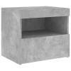 2 db betonszürke éjjeliszekrény led-fényekkel 50x40x45 cm