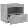 2 db betonszürke éjjeliszekrény led-fényekkel 50x40x45 cm