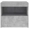 2 db betonszürke éjjeliszekrény led-fényekkel 50x40x45 cm