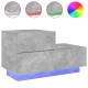 2 db betonszürke éjjeliszekrény led-fényekkel 70x36x40,5 cm