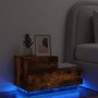 Füstös tölgy színű éjjeliszekrény led-fényekkel 70x36x40,5 cm