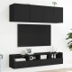 2 db fekete szerelt fa fali tv-szekrény 40 x 30 x 30 cm