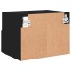 2 db fekete szerelt fa fali tv-szekrény 40 x 30 x 30 cm