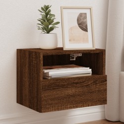 2 db barna tölgy színű szerelt fa fali tv-szekrény 40x30x30 cm