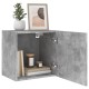 2 db betonszürke szerelt fa fali tv-szekrény 40,5 x 30 x 40 cm