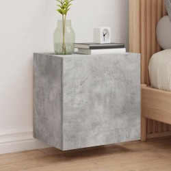 2 db betonszürke szerelt fa fali tv-szekrény 40,5 x 30 x 40 cm