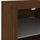 2 db barna tölgyszínű fali tv-szekrény led-del 30x28,5x30 cm