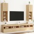 2 db sonoma tölgy színű tv-szekrény led-ekkel 30,5x30x102 cm
