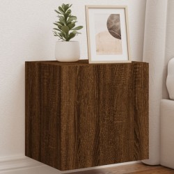 2 db barna tölgyszínű fali tv-szekrény led-del 40,5x35x40 cm