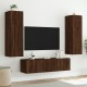 2 db barna tölgyszínű fali tv-szekrény led-del 60x35x41 cm