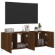 2 db barna tölgyszínű fali tv-szekrény led-del 60x35x41 cm