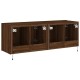 2 db barna tölgyszínű fali tv-szekrény led-del 60x35x41 cm