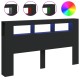 Fekete szerelt fa led-es fejtámla 180x18,5x103,5 cm Fekete szerelt fa led-es fejtámla 180x18,5x103,5 cm