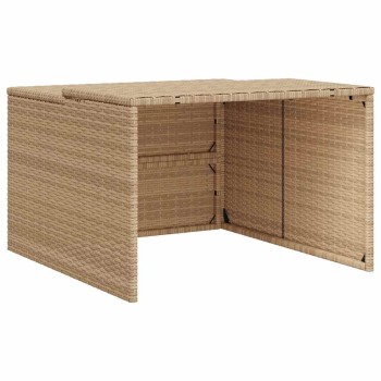 Bézs polyrattan robotfűnyíró garázs 86 x 90 x 52/57 cm