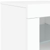 Fehér tálalószekrény led-világítással 163 x 37 x 67 cm