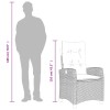 Szürke polyrattan dönthető kerti szék párnákkal