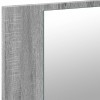 Szürke sonoma akril led-es tükrös fürdőszobaszekrény 80x12x45cm