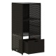 Fekete polyrattan kerti tárolószekrény 50 x 55 x 115 cm