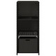 Fekete polyrattan kerti tárolószekrény 50 x 55 x 115 cm