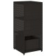 Fekete polyrattan kerti tárolószekrény 50 x 55 x 115 cm