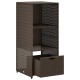 Barna polyrattan kerti tárolószekrény 50 x 55 x 115 cm