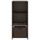 Barna polyrattan kerti tárolószekrény 50 x 55 x 115 cm